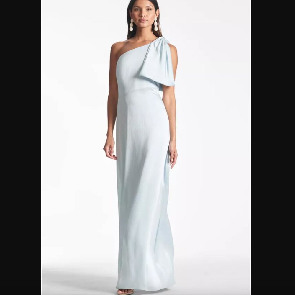 Sachin + Babi One-Shoulder Pale Blue Bridesmaid Gown